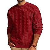 PJ PAUL JONES Mens Sweater Crewneck Cable Knit Pullover Sweater Casual Twist Textured Sweaters