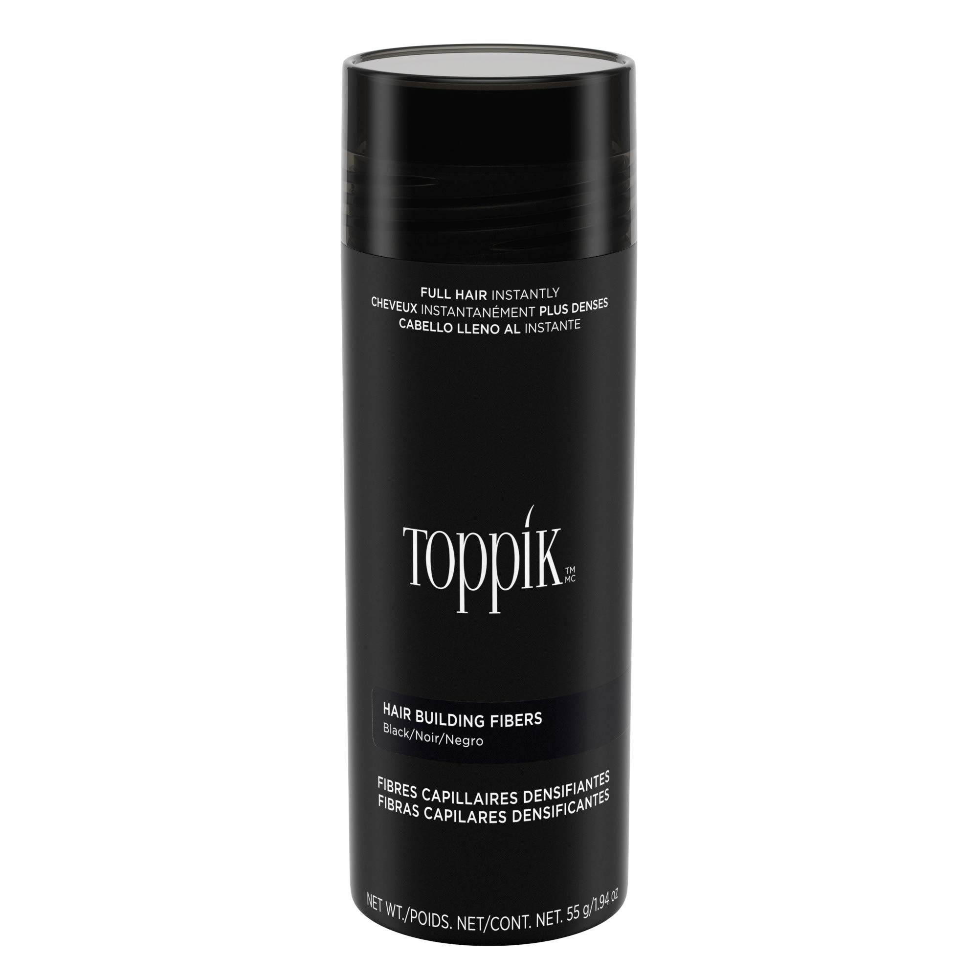 Photo 1 of ***LID IS MISSING BUT PROTECTIVE FILM IS STILL ON TOP OF BOTTLE***Toppik Hair Building Fibers, Black, 55g Fill In Fine or Thinning Hair, Instantly Thicker, Fuller Looking, 9 Shades for Men & Women, Keratin Protein Formula
