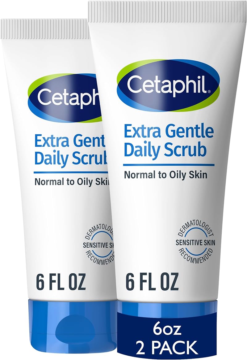 Cetaphil Extra Gentle Daily Scrub 6 Fl Oz Pack of 2 for All Skin Types