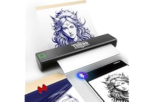 vretti P84 Tattoo Stencil Printer, Tattoo Kit with 5 Pcs Transfer Paper, Wireless Tattoo Printer for Tattoo Artists & Beginners, Compatible with Tablet,IPad,Smartphone & PC