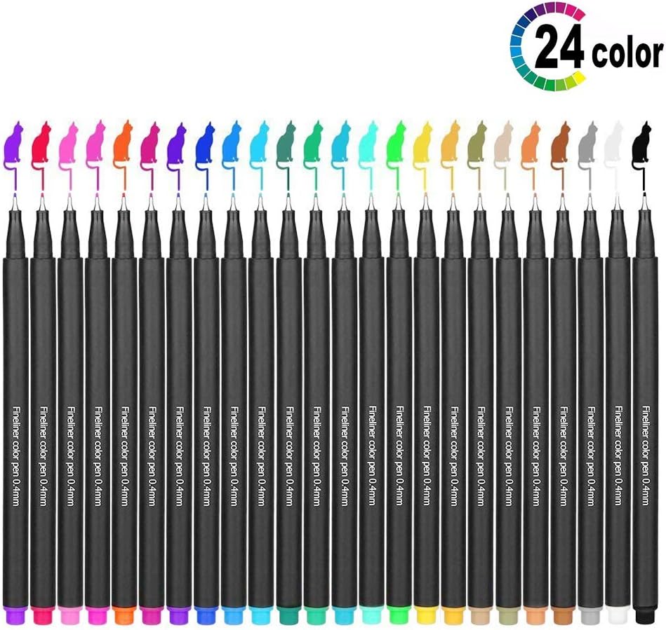 Fineliner Pens, Jansroad 24 Pack Fine Liner Color Pen Set Sketch