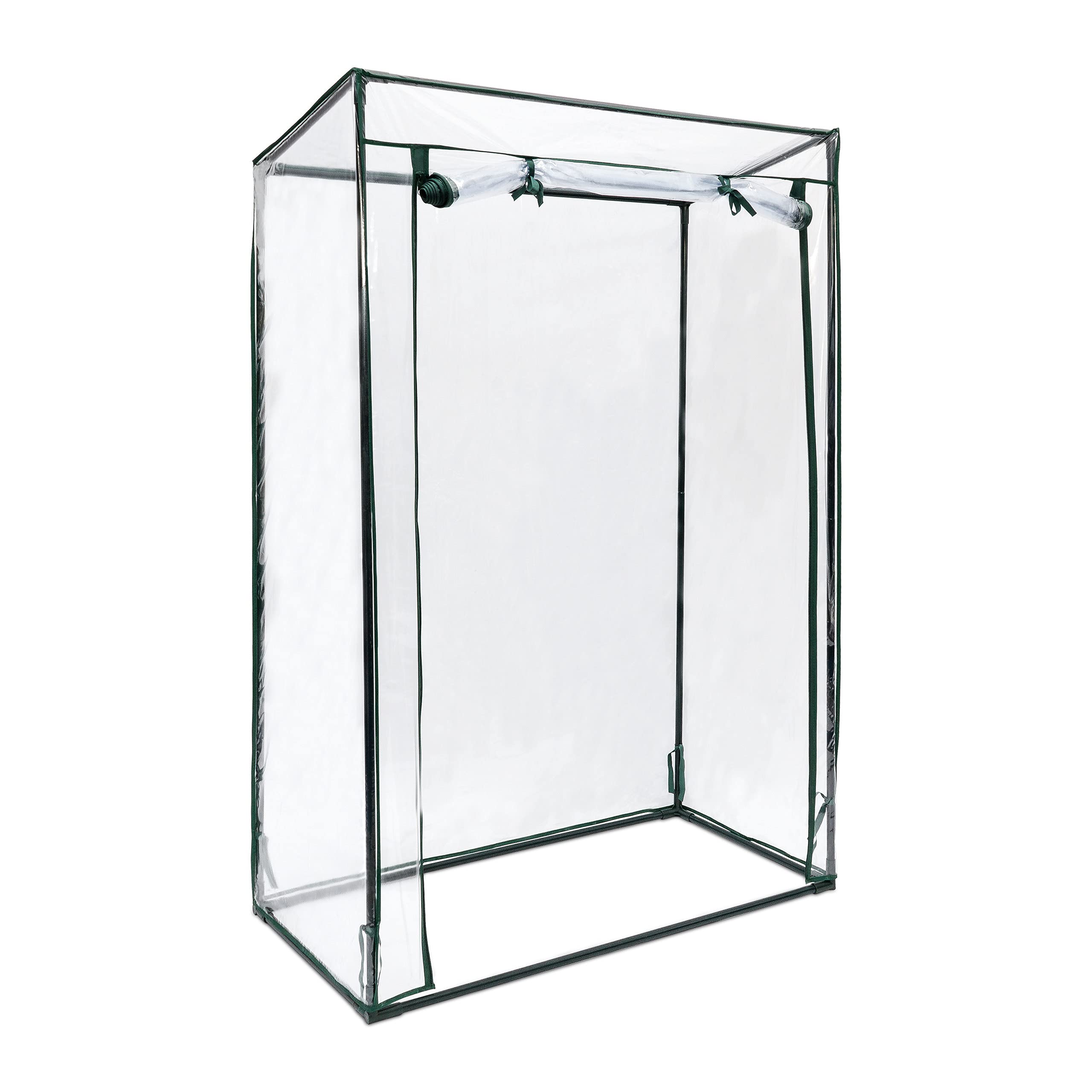 Relaxdays Tomato Greenhouse with Slanted Roof 150 x 100 x 50 cm Tomato House for Tomato Cultivation Growing as Cold Frame, Large Metal Tomato Tent and Grow House, Green, PVC