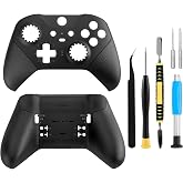 Front and Back Housing Shell Replacement Kit for Xbox Elite Series 2 Controller - Includes Faceplate, Grip Cover, and Repair Tools (Black)