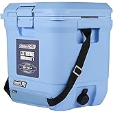 Coleman Pro 25-Quart Hard Cooler with Wheels, Blue Sky | Holds up to 36 cans with ice retention up to 3 days, Padded strap for easy carry, Great for sports &amp; outdoor events