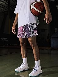 DIOTSR Mens Paisley Graphic Basketball Shorts