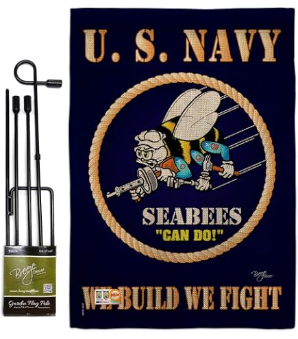 Amazon.com : Navy US Seabees Veteran House Flag Armed Forces USN