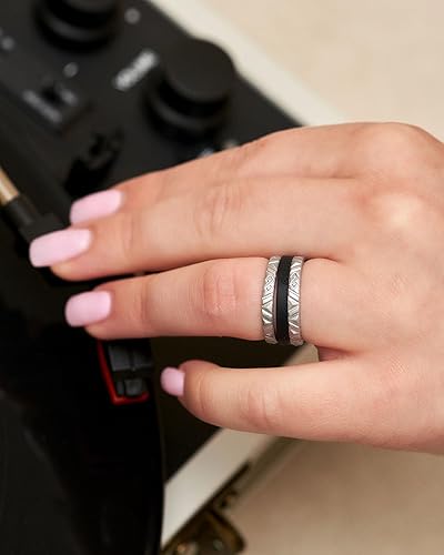 Rinfit Silicone Wedding Ring Sets Soft, Stackable Thin