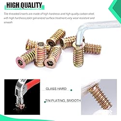 Twidec/50PCS 1/4"-20 Threaded Inserts for Wood