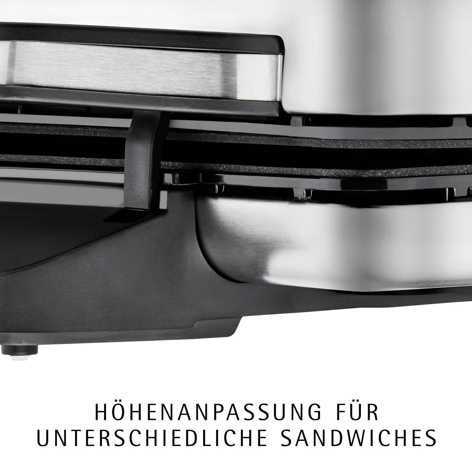 WMF Lono Sandwich Maker, Sandwichtoaster für 2 Standard- oder XXL-Toasts, Sandwichmaker, 2-stufige Höhenanpassung für mehr Füllung, edelstahl matt 4
