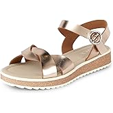 The Children's Place girls Girls Platform Sandals With Adjustable Ankle Strap