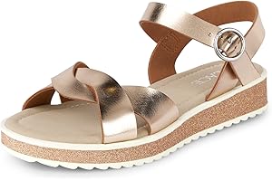 The Children's Place girls Girls Platform Sandals With Adjustable Ankle Strap