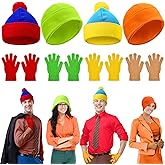 Chicingyou 8 Pcs Beanie Knit Hats Gloves Set Halloween Character Cosplay Headwear Novelty Hat Halloween Costume