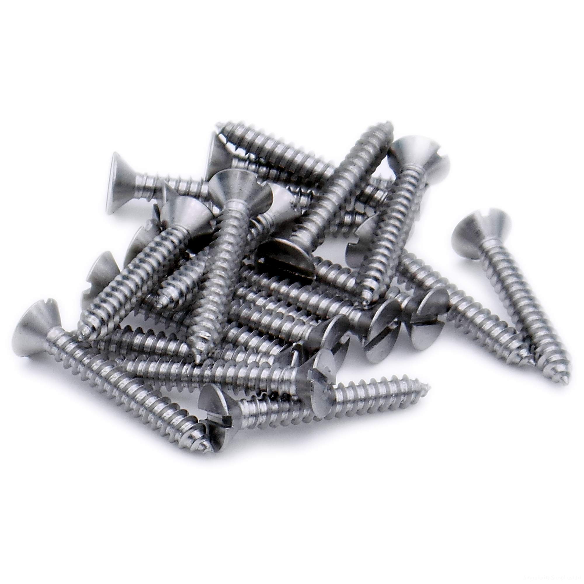 No.6 x 0.875 (3.5mm x 22mm) Slot Countersunk Self-Tapping Screw - Stainless Steel (A2) (Pack of 20)