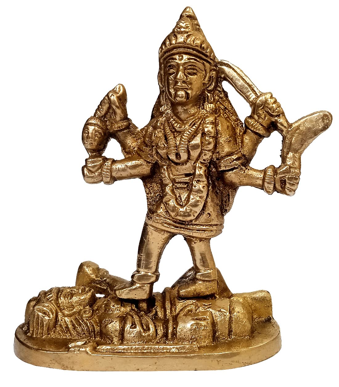 Purpledip Brass Idol Durga (Kali, Parvati, or Adishakti): Rare Collectible Statue (12411A)