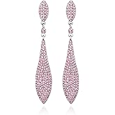 FENBORY Rhinestone Statement Earrings Double Waterdrop Earrings Cluster Crystal Drop Dangle Earrings Prom Party Wedding Earrings for Women