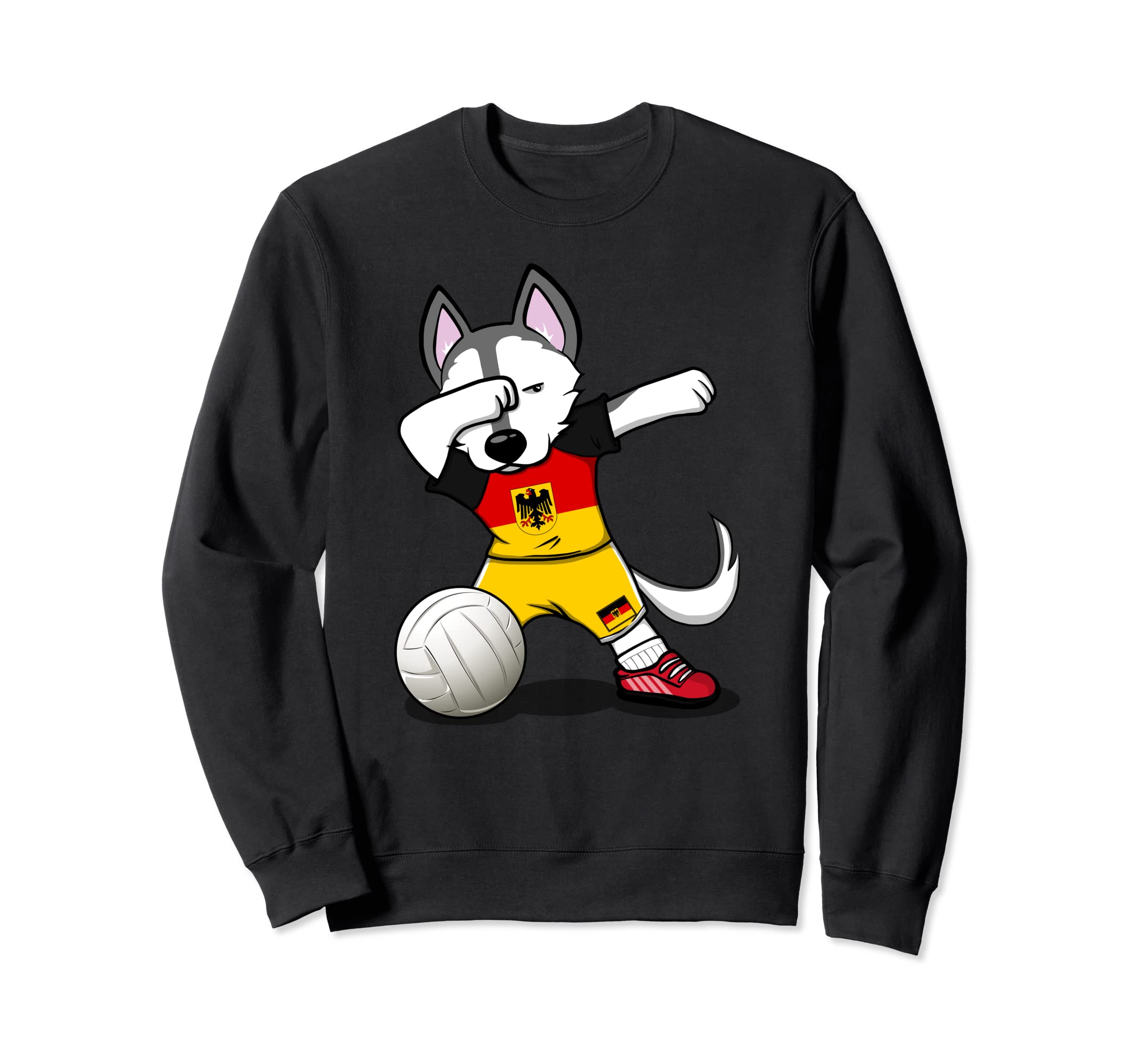 Dabbing Husky Germany Volleyball Fans Jersey - German Flag Sweatshirt