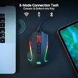 Redragon M612 PRO RGB Gaming Mouse 8000 DPI 9 Programmable Buttons BT/2.4G view 3