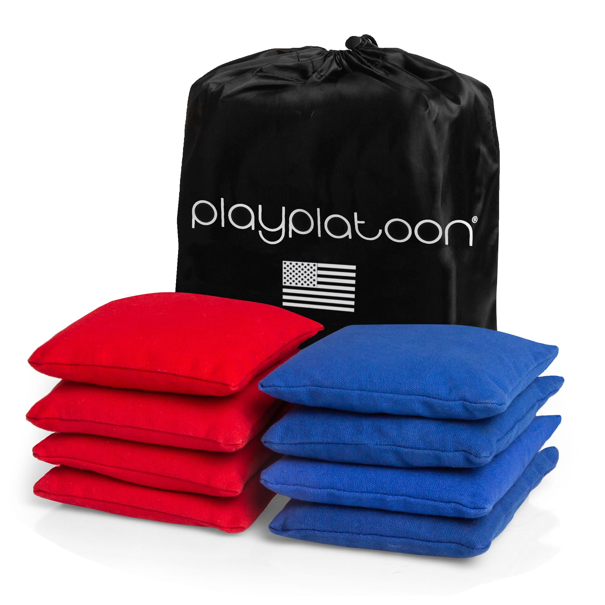 Play Platoon Cornhole Bags, Set of 8 - Red & Blue, Regulation Size & Weight