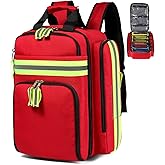 Gatycallaty First Aid Backpack - Medical Evacuation Bag - Red Emergency Lifeguard Bag for Ems Emt First Responder Trauma (Red)