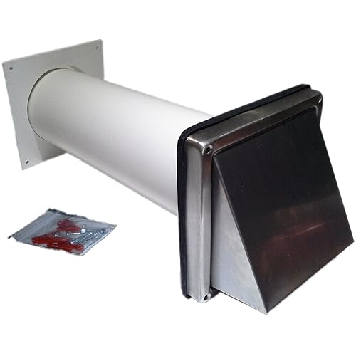 Stainless steel cowl Tumble dryer wall core Vent kit 100mm round Tube Amazon.co.uk DIY & Tools