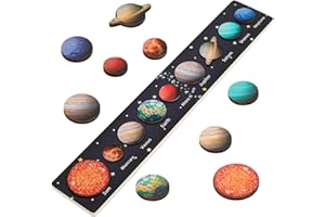 Zeoddler Solar System Puzzle for Kids 3-6, Wooden Space Toys, Planets for Kids, Preschool Learning Activities, Gift for Boys, Girls