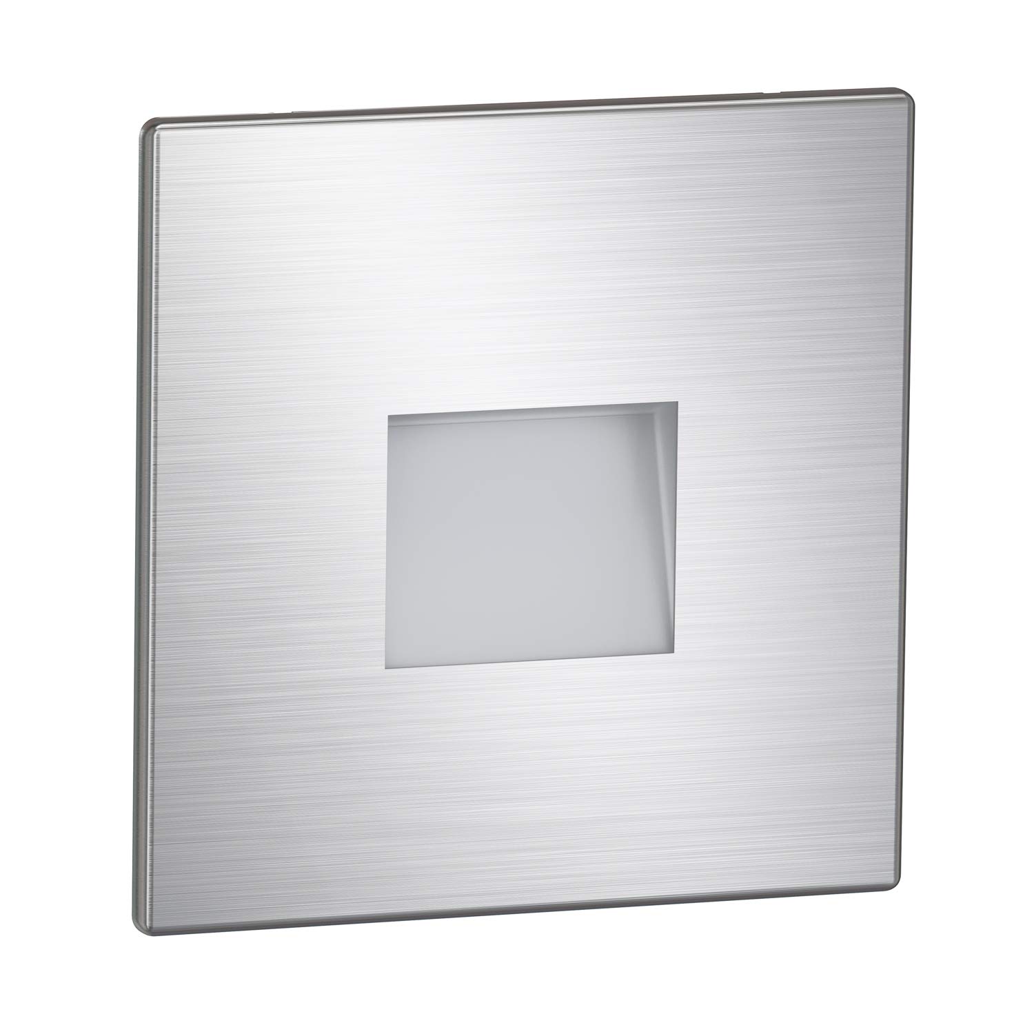 ledscom.de LED Staircase Light/recessed wall Light FOW for Indoor and Outdoor use, Downlight, Angular, Stainless Steel, 85 x 85mm, Cool White