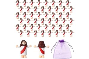 Moresis Mini Jesus Figurines 50 Pack Red, Pocket Size Christian Religious Gifts, Sunday School, Easter Eggs, Church Decoration