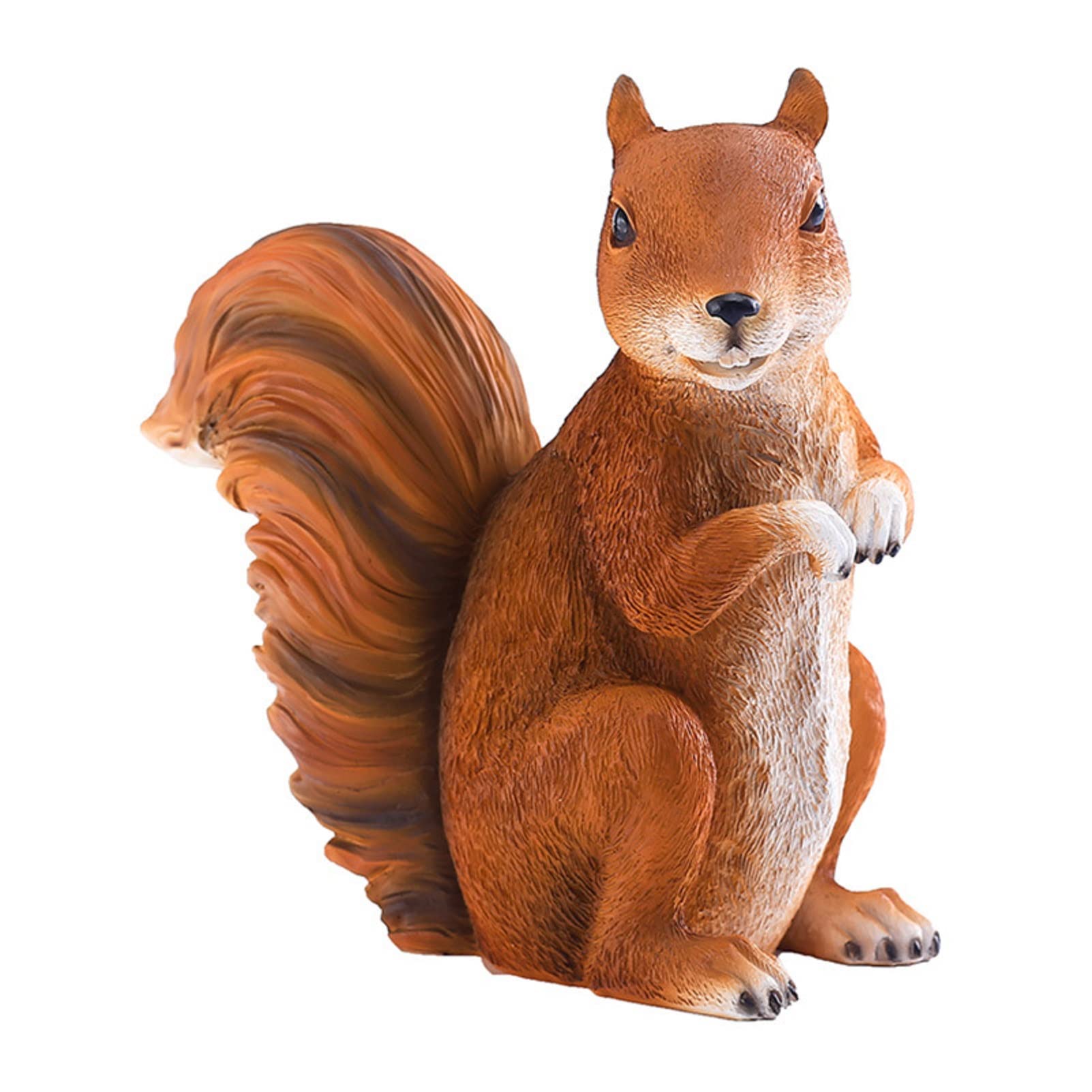 Sanmum Sitting Red Squirrel Resin Home Garden Decoration Statues Indoor Outdoor Animal Figurine Resin Squirrel Ornaments Patio Lawn Yard Art Decoration