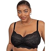 Curvy Couture Women's Plus Size Luxe Lace Wireless Bralette