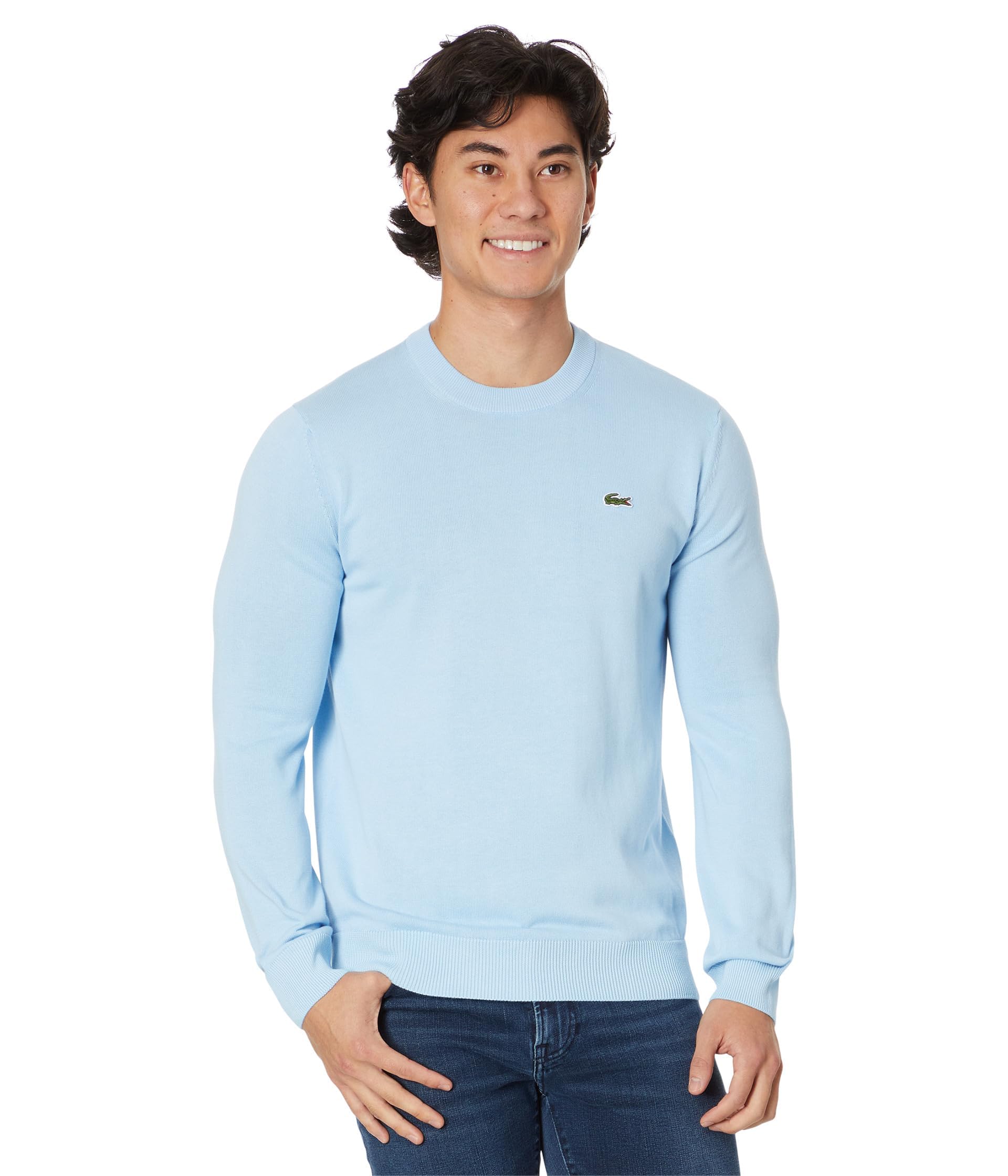 Lacoste Men's Monochrome Crew Neck Cotton Sweater, Overview, 4X-Large Image