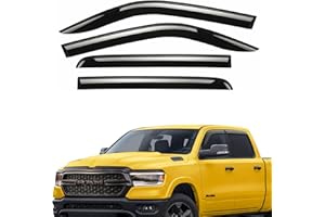 AEROGUYS Extra Durable Window Deflectors Tape-On Window Visors Rain Guards Fit for Dodge Ram 1500 2019-2024 Crew Cab, Sun Visors, Wind Vent Visors, Window Vent Shades, Exterior Car Accessories - 4 pcs. AG0033