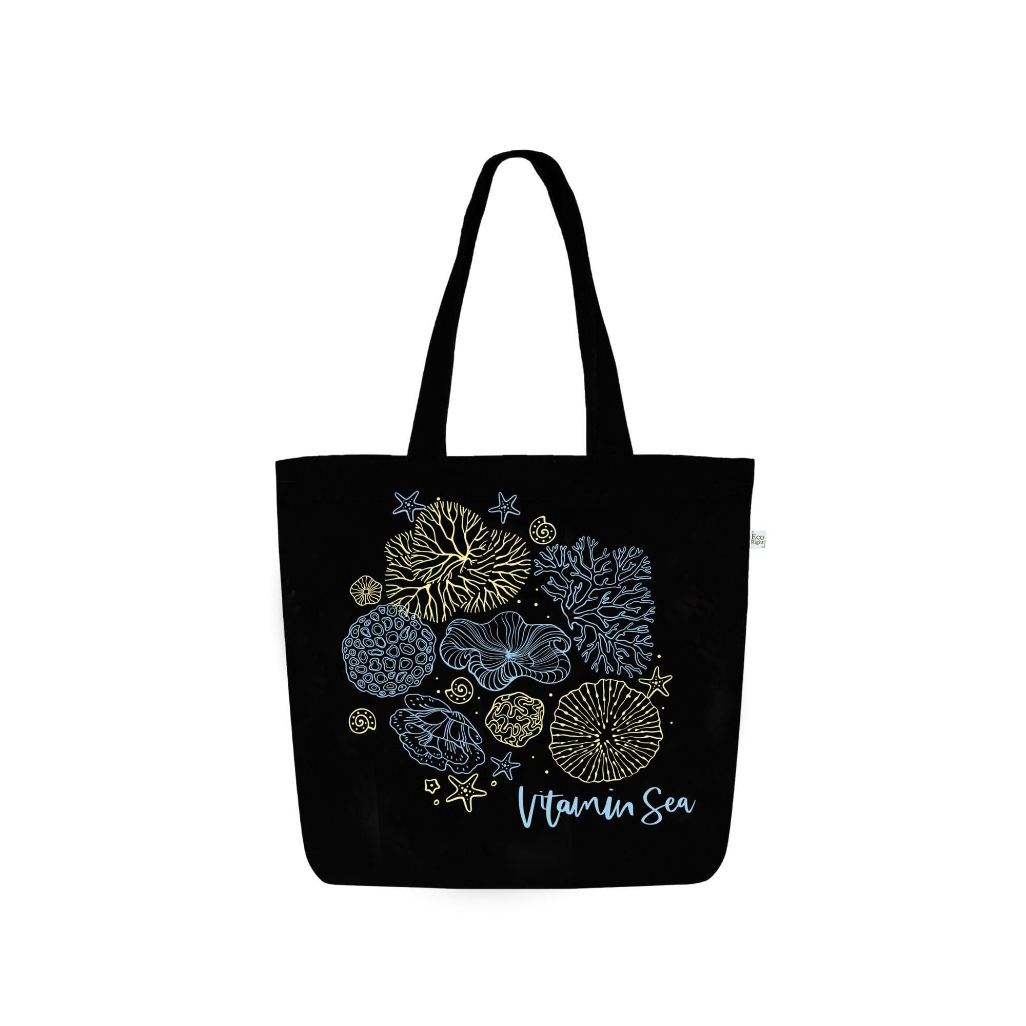 Eco Right Large Canvas Tote Bags for Women, with Inner Pocket, Reusable Tote Bag with Zip for School, Work, Shopping, Beach