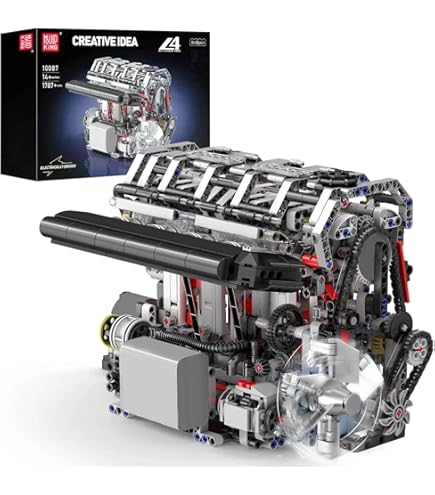 thumbnail image 2 of Mould King W16 Engine Kits That Runs, Build Your Own Twin V8 Engine, Visible Car Motor Blocks Set, Physical Science Experiment Models For Teens, Best STEM Toy Gifts For 14 And 2 of 11