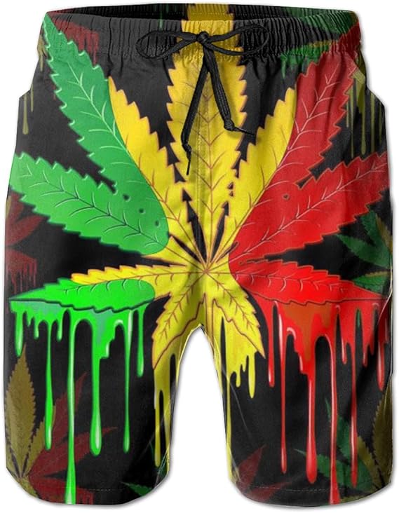 Amazon Co Jp マリファナの葉のラスタカラー 水着 メンズ 海パン サーフパンツ ビーチパンツ 水陸両用 通気速乾 スイムパンツ 短パン オシャレ 人気 服 ファッション小物