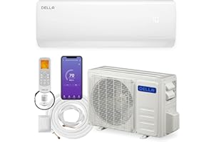 DELLA 11000 BTU Mini Split Air Conditioner 17 SEER2 Cools up to 550 Sq. Ft, Works with Alexa, 115V Wifi Enabled Air Conditioner & Heater Ductless Inverter System with Heat Pump, 16ft Installation Kit