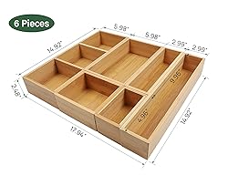 Kootek Bamboo Drawer Organizer with Removable