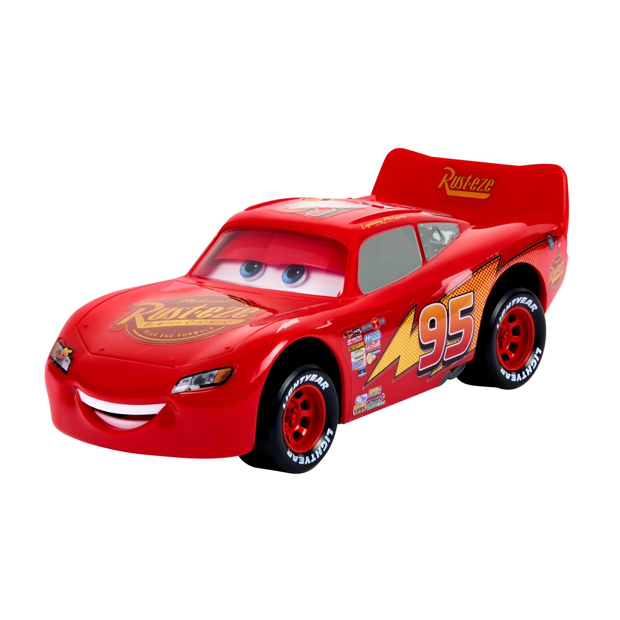 Mattel DISNEY Pixar Cars Moving Moments Lightning McQueen - Spielzeugauto mit beweglichen Gesichtsausdrücken, großes Format, für Kinder ab 4 Jahren, HPH64