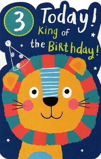 Amazon Com Boys Happy 3rd Birthday Greeting Card With Badge