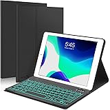 New iPad 10.2 8th 7th Generation 2019 Keyboard Case, BORIYUAN 7 Colors Backlit Detachable Keyboard Slim Leather Folio Smart C