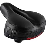 IPOW Comfort Bike Seat for Women or Men, Bicycle Saddle Replacement Padded Soft High Density Memory Foam with Dual Shock Abso