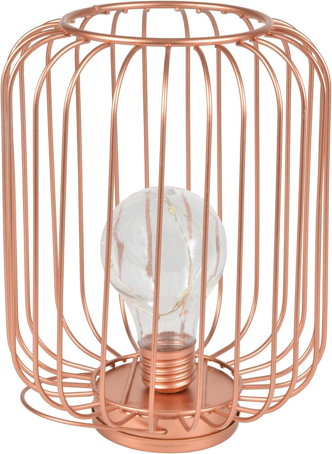 Lyyt | Decorative Cage Light with Copper Wire Bulb | Rose Gold