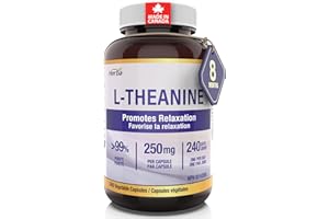 NEW L-Theanine Supplement 250mg – 240 Capsules | >99% Ultra Pure | Magnesium Stearate Free | Promotes Relaxation Without Drow