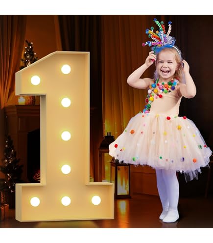 Imprsv Marquee Light Up Number 2 - 3FT Colorful Birthday Backdrop For 2nd Birthday Party Decor - View #9