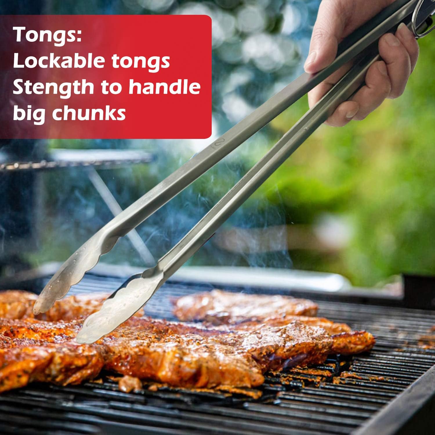 Z GRILLS Heavy Duty BBQ Grilling Tools Set 18 Inch Stainless Steel Spatula, Fork, Basting Brush & Tongs Barbecue Accessories Kit-Grill Gift for Dad on Father’s Day Birthday : Garden & Outdoor