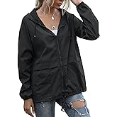JMinger Women's Raincoats Lightweight Waterproof Windproof Adjustable Windbreaker Rain Jackets Hooded with Pockets S-XXL