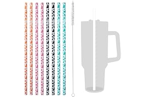 MLKSI Straw Replacement for Stanley 40 oz 30 oz Cup Tumbler, 8 Pack Extra Long Reusable Straws for Stanley 40 oz, milk script