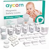 Aycorn Magnetic Safety Cupboard Locks 10x with 2 Keys No Drilling 3M Adhesive view 8