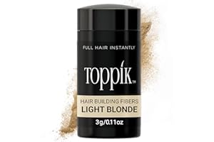 Toppik Hair Building Fibers, Light Blonde, 0.11 oz Fill In Fine or Thinning Hair, Instantly Thicker, Fuller Looking, 9 Shades for Men & Women, Keratin Protein Formula