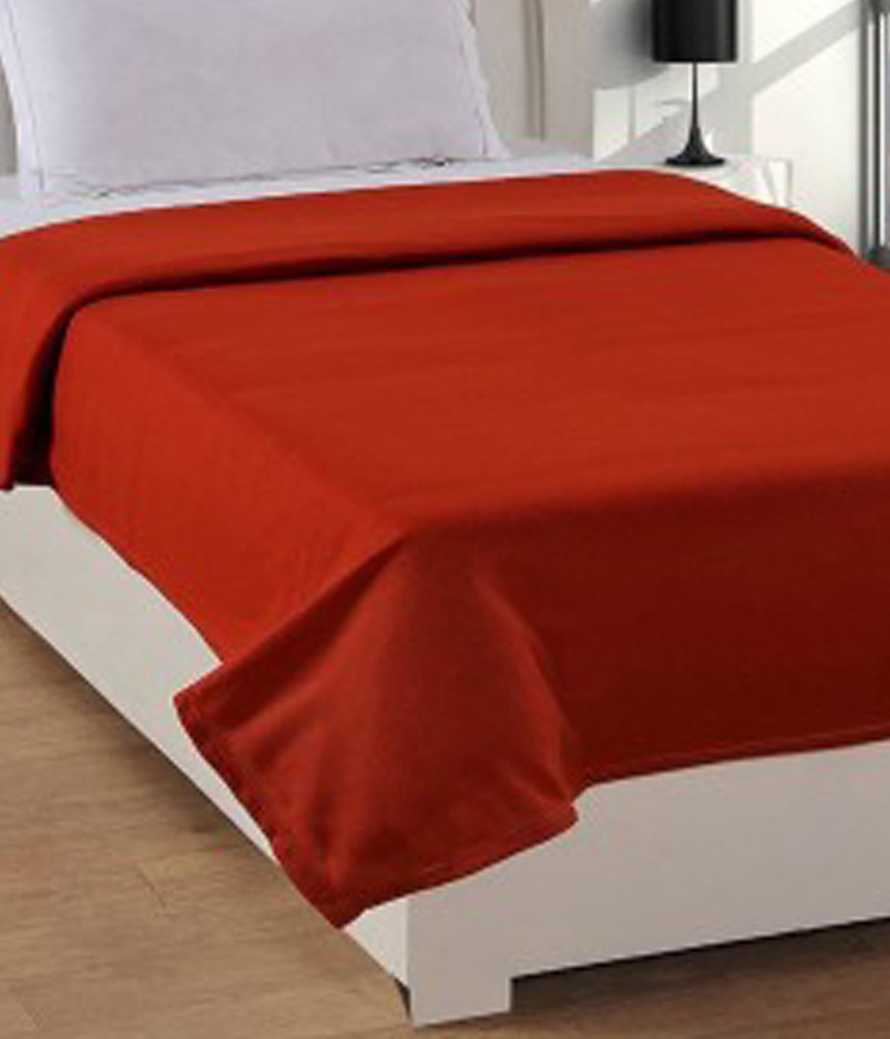 Cozyland Polar Fleece Solid Polyester Single Blanket - Rust
