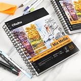 Ohuhu Mixed Media Sketchbook 200gsm 124 Pages 7x10 Spiral Bound view 6